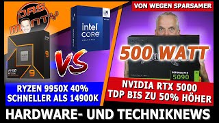 Nvidia RTX 5000 bis zu 50 höhere TDP  Ryzen 9950X 40 schneller als 14900K  MSI Datengau  News [upl. by Deegan]