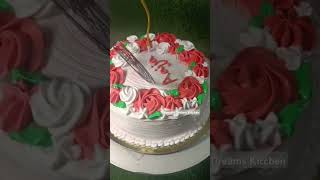 Cake Design For Birthday  Rosette Desingn With Green Leaves [upl. by Latnahc]