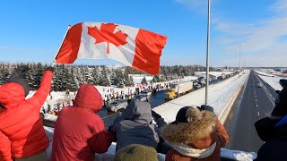 Le «Convoi de la liberté» passe par la région de Québec [upl. by Adlihtam]