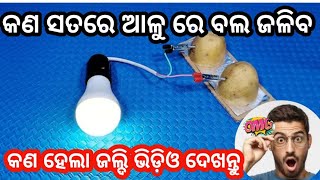 ଆଳୁ ରେ ଜଳିଲା LED ବଲ  How to Produce Free Electronicity Form Potatoes  Biswajit pintu [upl. by Fowkes472]