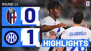 BOLOGNAINTER 01  HIGHLIGHTS  Bisseck seals narrow Inter win  Serie A 202324 [upl. by Nyladnarb556]