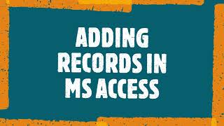 ADDING RECORDS MS ACCESS  INSERT NEW RECORDS MS ACCESS  TZM VLOG  MuhammadZubair [upl. by Rici]