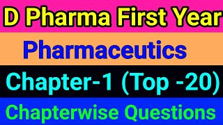 D Prarma 1st Year  Pharmaceutics  MCQ  Diploma In Pharmacy first year study material  d pharma [upl. by Farnham]