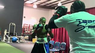 TAHMIR SMALLS WARMING UP FOR HIS MAIN EVENT BOUT ON NOVEMBER 1ST IN HOUSTON TX ON A REDOWL CARD [upl. by Ennairam]