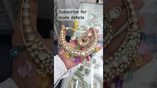 Exclusive mahendi Monzonite Kundan jewellery glass beads tambals Jaipuri jewellery [upl. by Aicenaj]