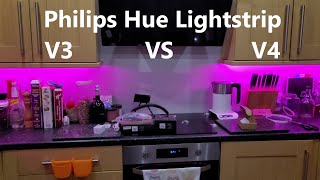 Philips Hue Lightstrip V3 VS V4 Installation and Review [upl. by Suolevram]