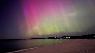 Aurora Australis Friday 11th October east coast Tasmania time lapse [upl. by Noyahs]