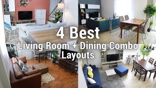 4 Best Living Room  Dining Combo Layouts  MF Home TV [upl. by Nnaylime]