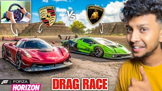 MY FRIEND CHALLENGE ME FOR A HYPER CAR DRAG RACE 🔥 Forza Horizon 5  LOGITECH G29 [upl. by Dwinnell620]