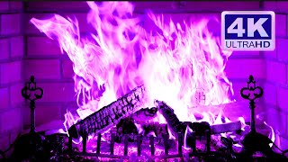 🔥 PURPLE FIREPLACE 4K Ultra HD [upl. by Nogem]