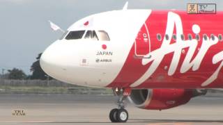 特集 ウォーターサリュート02 AIRASIA JAPAN A320 NRT エアアジア・ジャパン 2012611 着陸 タクシー [upl. by Boar]