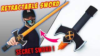 RETRACTABLE SWORD  Try to make a secret sword with paper [upl. by Aztiray]