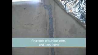 Leaking basement concrete control joint repairPolyurethane crack injection [upl. by Sharl]