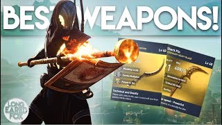 Assassins Creed Origins  BEST ENDGAME WEAPONS amp HOW TO GET THEM  Fire Sword Fire Staff amp MORE [upl. by Adahs524]