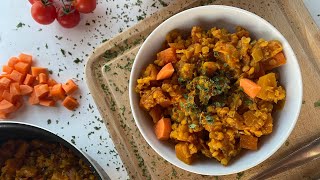 Dahl de lentilles corail patates douces amp tomates [upl. by Honor]