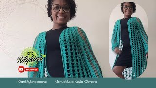 KIMONO FEMININO DE CROCHÊ  PASSO A PASSO [upl. by Inahpets]