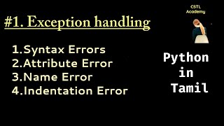 syntax error in Python Tamil  Indentation error in Python Tamil [upl. by Audri]