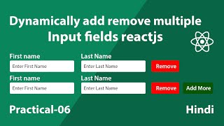 Dynamically Add Remove Multiple Input fields React JS [upl. by Venditti]