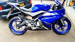 Yamaha YZF R125 Danmoto Exhaust Review [upl. by Diao]