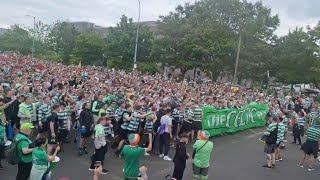 Thousands of celtic fans party in glasgow green on derby day football celtic celticpark [upl. by Favrot]