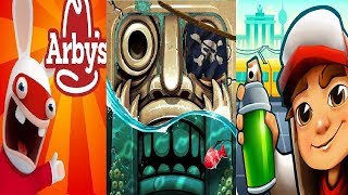 Subway Surfers Berlin VS Temple Run 2Pirate Cove VS Rabbids Arbys Rush [upl. by Hillard]