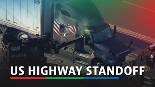 SWAT team in Texas tears open truck to arrest driver during highway standoff [upl. by Golanka]