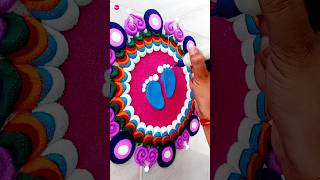 How to Make Rangoli Beautiful for Diwali  Rangoli in Deepavali Festival 💞💛✨ shorts rangolidesigns [upl. by Elraet]