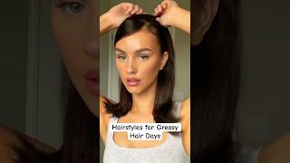 Hairstyles for greasy hair day cleangirlaesthetic hairtutorial greasyhair [upl. by Norrahc9]