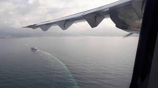 ATR72 AIR CORSICA  Landing at Ajaccio airport Corsica France  beautiful panorama [upl. by O'Neill]