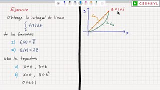 MA Integral de línea de dos funciones de variable compleja no analítica y analítica Ejercicio 01 [upl. by Adnilreb]