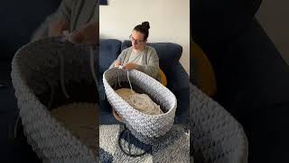 Grey Ombré Moses Basket crocheting baby crochetmosesbasket [upl. by Doniv]