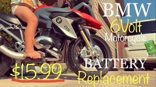 Rollplay 6V BMW Motorcycle Powered RideOn BATTERY REPLACEMENT  1599 Mighty Max 6v7Ah Battery [upl. by Darrelle]