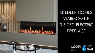 Litedeer Homes Warmcastle 3Sided Electric Fireplace [upl. by Semmes]