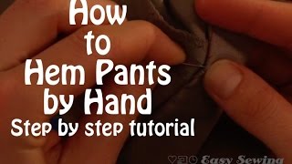 How to Hem Pants by Hand  Step by Step [upl. by Chlores]