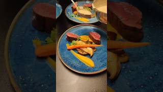 Venison fillet  pumpkin puree  mushrooms  carrots and cream sauce food plating chef chef [upl. by Fredek]