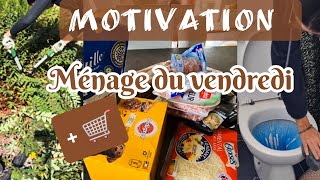 ✨️ Motivation RANGEMENT retour de courses de la semaine et ménage du vendredi 🧹 [upl. by Jacquenette]