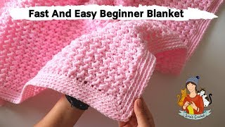 How To Crochet Fast And Easy Beginner Blanket [upl. by Stanislaw]