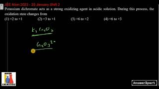 Potassium dichromate acts as a strong oxidizing agent in acidic solution During this process the [upl. by Fachini]