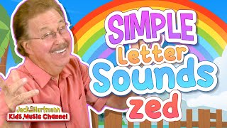 Simple Letter Sounds Review  Zed Version  Jack Hartmann [upl. by Tsirc428]