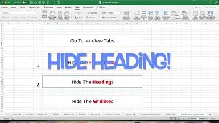 Episode08 Hide Formula barampHeadingsampGridlines [upl. by Morie299]
