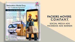 Social Media Facebook Ads Design In Adobe Photoshop For Packers and Movers Company  Banner Design [upl. by Spark]