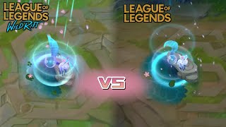 Spirit Blossom Ahri Wild Rift VS Spirit Blossom Ahri LoL PC Skin comparison 🦊🌸 [upl. by Newbill]