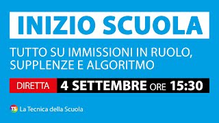 Inizio scuola 2024 tutto su immissioni in ruolo supplenze e algoritmo [upl. by Suilenrac40]