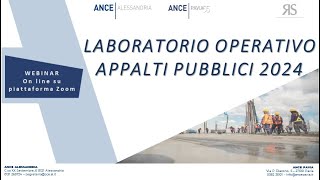 Webinar “Laboratorio Operativo Appalti Pubblici 2024”  16 maggio 2024 [upl. by Sartin34]