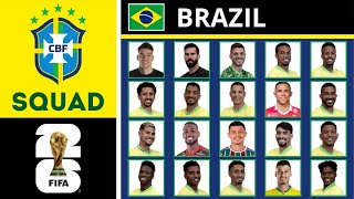 BRAZIL Squad FIFA World Cup 2026 Qualifiers October Matches  CONMEBOL Qualifiers [upl. by Inaffyt]