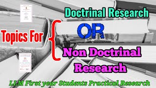 Topics For Doctrinal Research or Non Doctrinal Research [upl. by Ttekcirc750]