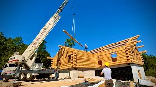 Ozark Mountains Missouri MEADOWLARK LOG HOME ASSEMBLY EPISODE 4 [upl. by Misty]