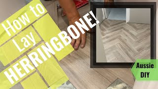 How to lay HERRINGBONE vinyl planks easy DIY [upl. by Gruchot]