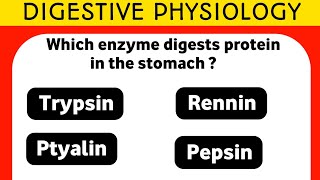 GIT PHYSIOLOGY MCQs  DIGESTIVE SYSTEM PHYSIOLOGY MCQs  Medical mcqs ninjanerd [upl. by Retse894]