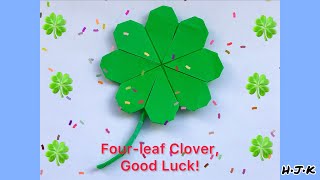 🍀 Easy Fourleaf Clover Craft Tutorial for Saint Patricks Day [upl. by Selia]